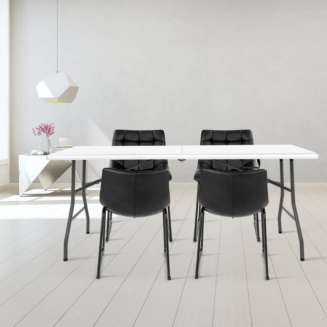 Folding Outdoor Table, HDPE Top, Steel Frame, Portable