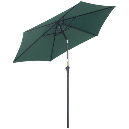 Dark green folding garden umbrella, aluminum, 2.7 m diameter