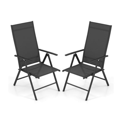 Folding Patio Chairs, 2-Pack, 7-Position, 180 Kg