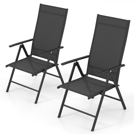 Folding Patio Chairs, 2-Pack, 7-Position, 180 Kg
