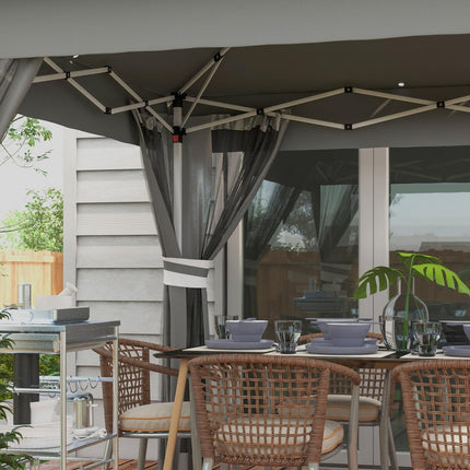 Collapsible garden pavilion 3x3m with LED & Curtains