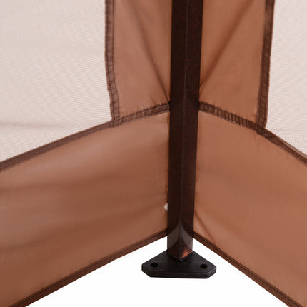 Pop-up garden tent with side walls, Khaki, 3.25x3.25x2.65M