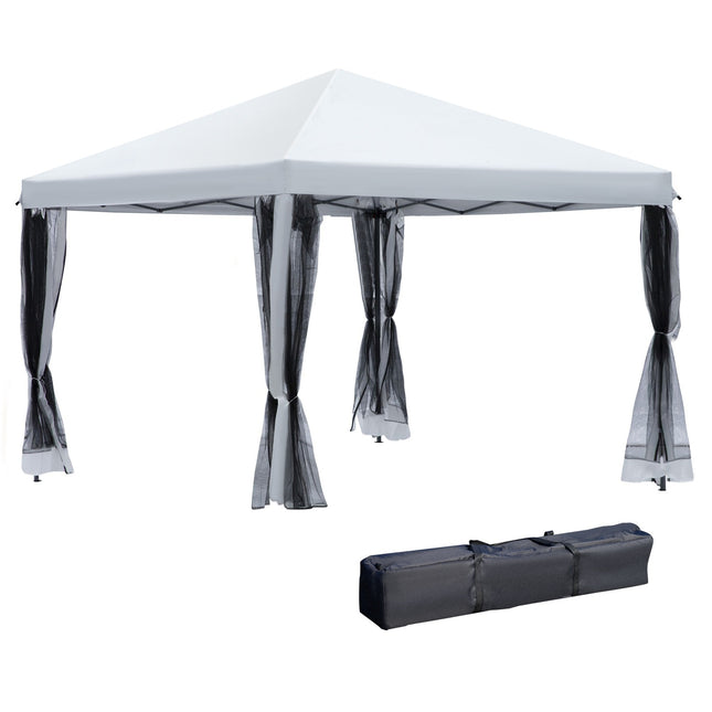 Folding gazebo tent, 3x3M, Creme White, Side walls and Bag