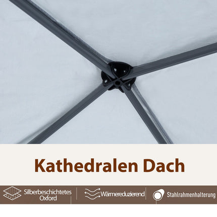 Folding gazebo tent, 3x3M, Creme White, Side walls and Bag
