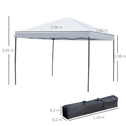 Folding gazebo tent, 3x3M, Creme White, Side walls and Bag