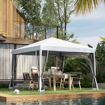 Folding gazebo tent, 3x3M, Creme White, Side walls and Bag