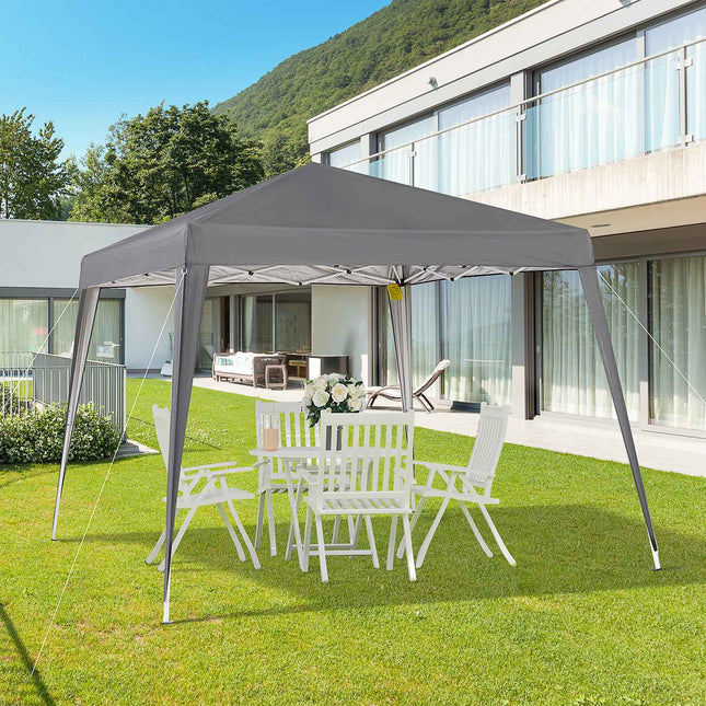 Collapsible party tent with carrying bag, 2.4x2.4M Steel grey