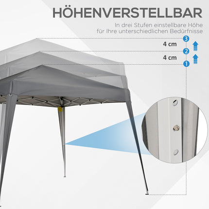 Collapsible party tent with carrying bag, 2.4x2.4M Steel grey
