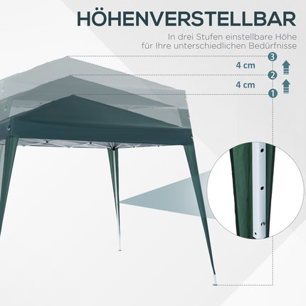Green steel folding pavilion tent with carrying bag 2.4x2.4M