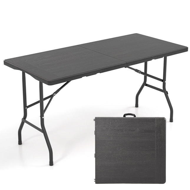 Folding Picnic Table, HDPE Wood Grain, 152x70cm