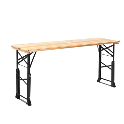 Folding Picnic Table, Wood, Adjustable Height, Umbrella Hole