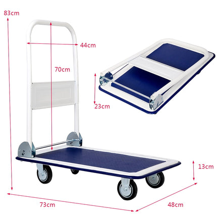 Folding Platform Cart, 150 kg Capacity, 360 Swivel Wheels