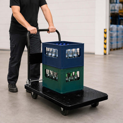 Folding Platform Trolley, 300kg Capacity – Black