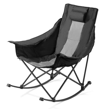Folding Rocking Camping Chair – 225 lb, Cup Holder, Pocket