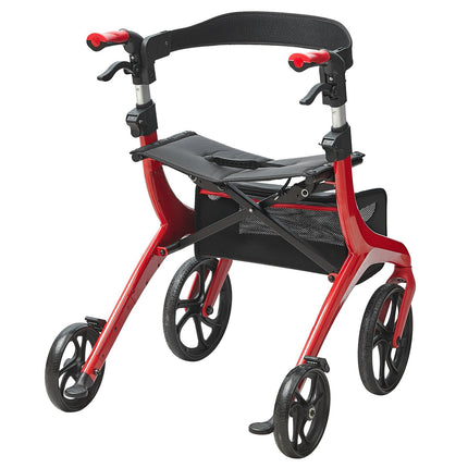 Folding Rollator Walker With Seat, 4-Wheel, 300 lb