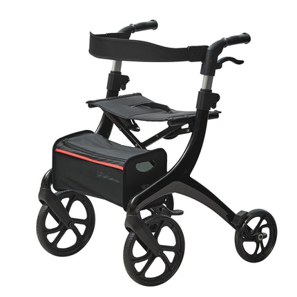 Folding Rollator Walker with Seat, 4-Wheel, 300 Lb Capacity