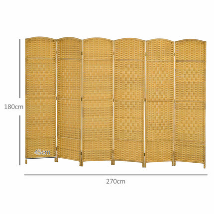 Folding Room Divider, 6-Panel Pine Frame, 270x180 cm