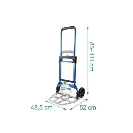 Folding Sack Truck, 120kg Capacity, Steel Frame