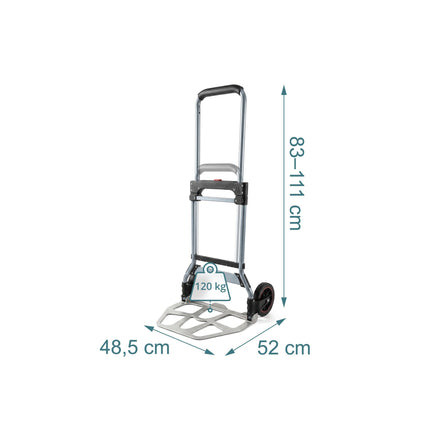 Folding Sack Truck, 120 kg Capacity, Telescopic Handle