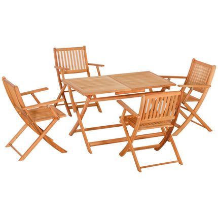 4-person folding outdoor seating, natural poplar wood