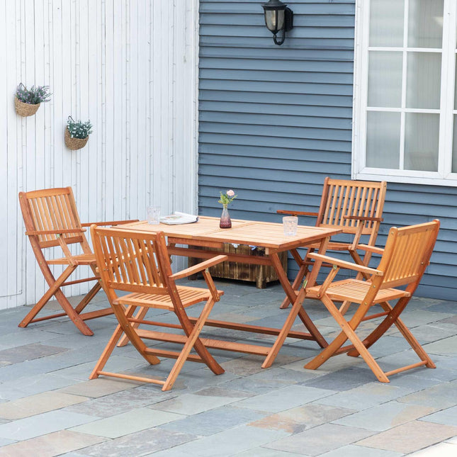 4-person folding outdoor seating, natural poplar wood