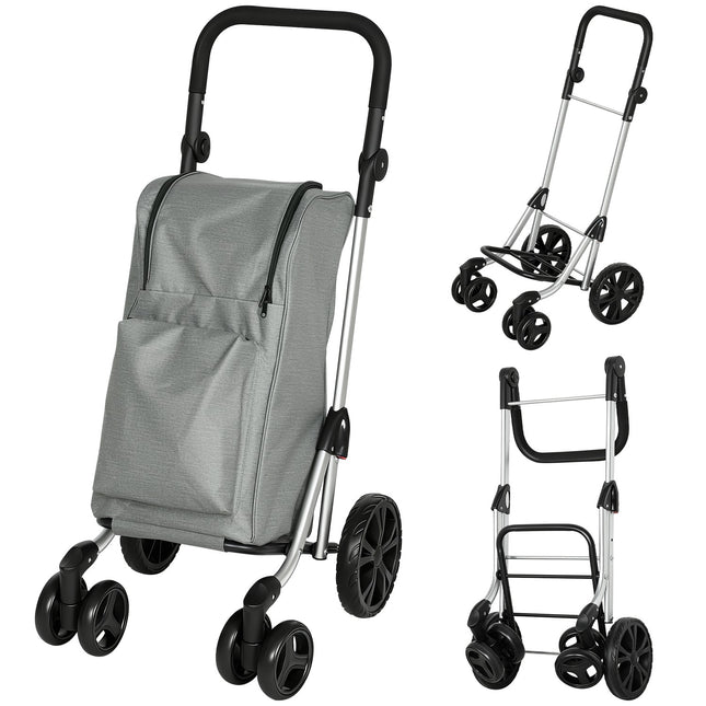 Folding Shopping Cart, 46L Bag, Cooler, Adjustable Handle