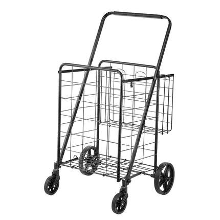 Folding Shopping Cart, Double Baskets, 50 kg Capacity