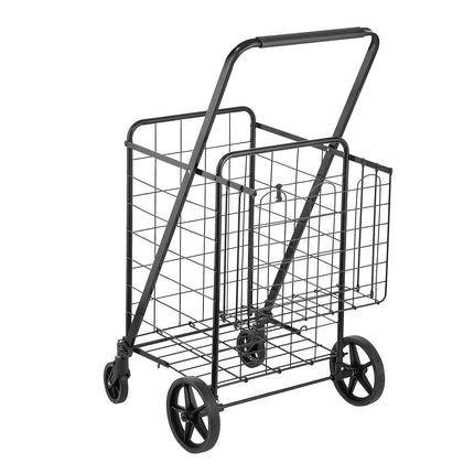 Folding Shopping Cart, Double Baskets, 50 kg Capacity