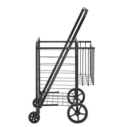Folding Shopping Cart, Double Baskets, 50 kg Capacity