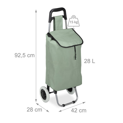 Folding Shopping Trolley, 28L Bag, Holds 15 kg