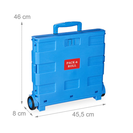 Folding Shopping Trolley with Telescopic Handle, 35kg Capacity