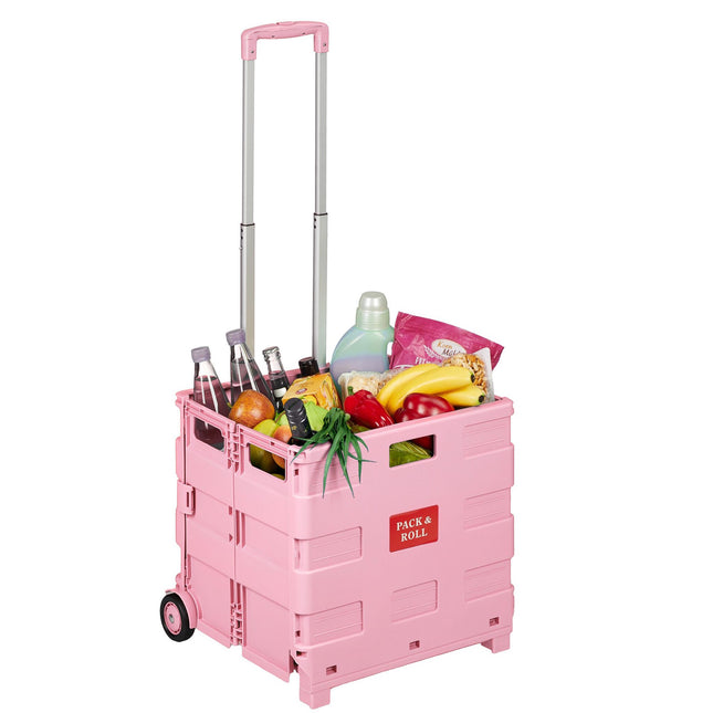 Folding Shopping Trolley with Telescopic Handle, 35kg Capacity