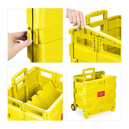Folding Shopping Trolley with Telescopic Handle, 35 kg Capacity