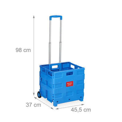 Folding Shopping Trolley with Telescopic Handle, 35kg Capacity