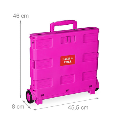 Folding Shopping Trolley with Telescopic Handle, 35kg Capacity