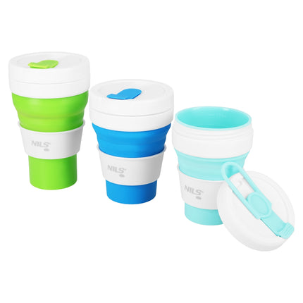 Folding Silicone Cup, 475ml, Blue