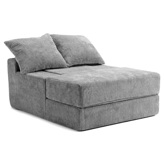Rozkładana sofa z funkcją spania, fotel rozkładany, szary, 2 poduszki