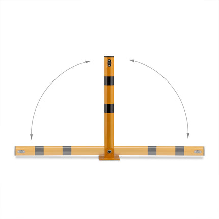 Folding Steel Parking Barrier Post, High Visibility