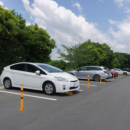 Folding Steel Parking Barrier Post, High Visibility