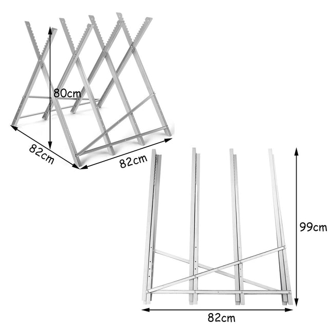 Folding Steel Sawhorse, 100 kg Capacity, Portable Wood Cutting Stand