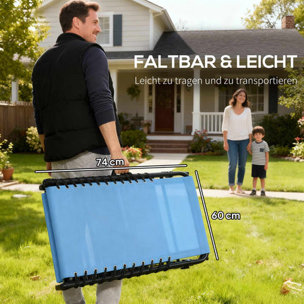 Folding Sun Lounger, Breathable Fabric, Metal Frame, 189x58x30 cm