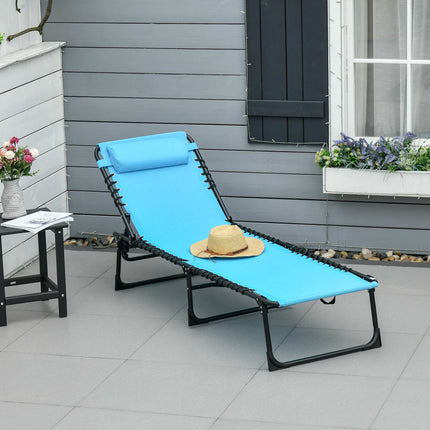 Folding Sun Lounger, Breathable Fabric, Metal Frame, 189x58x30 cm