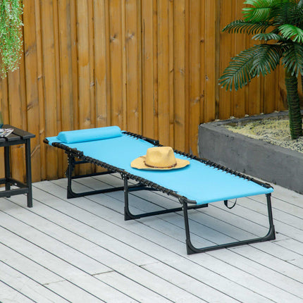 Folding Sun Lounger, Breathable Fabric, Metal Frame, 189x58x30 cm