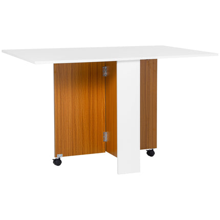 Folding dining table with wheels - Mobile White Desk