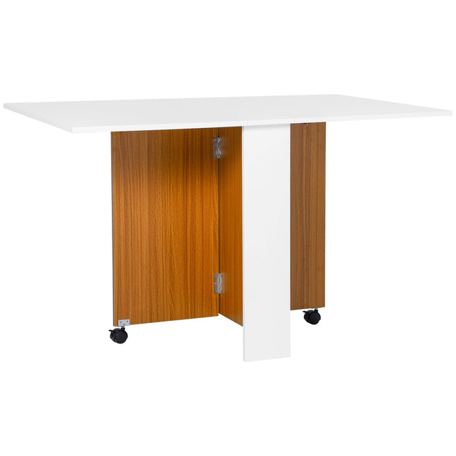 Folding dining table with wheels - Mobile White Desk