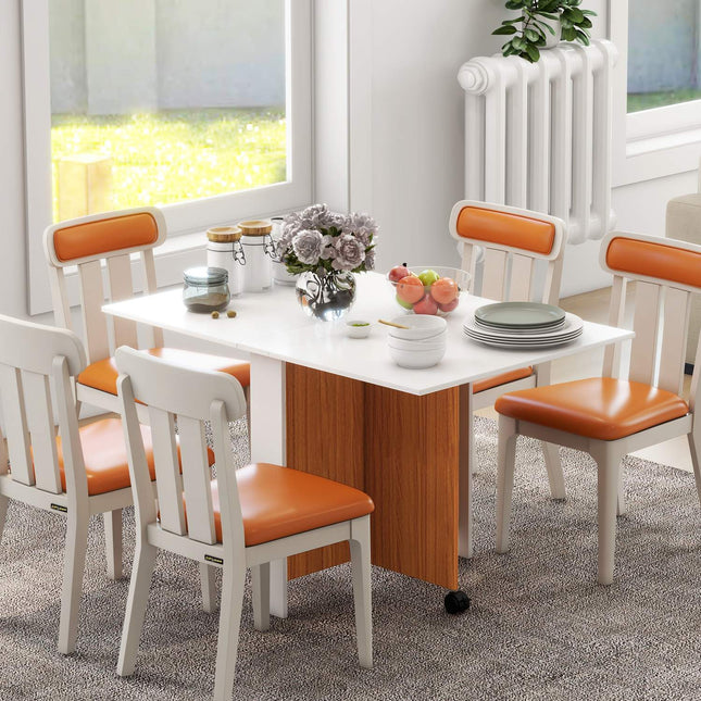 Folding dining table with wheels - Mobile White Desk