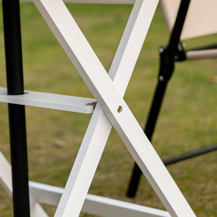 Folding side table with parasol holder, poplar wood, 70cm