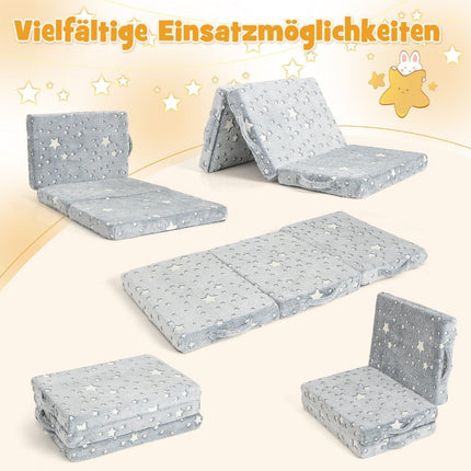 Folding Travel Mattress 60x120 cm, Glow-in-the-Dark Design