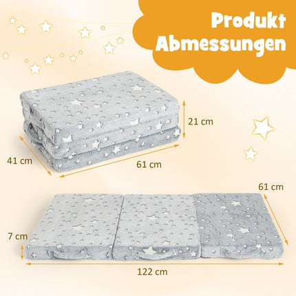 Folding Travel Mattress 60x120 cm, Glow-in-the-Dark Design