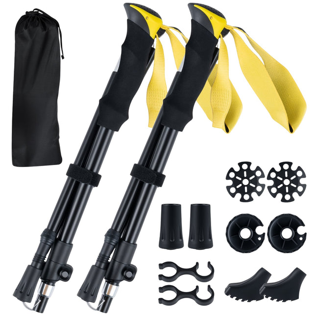 Składane kije trekkingowe, Quick Lock, 115-130 cm, żółte